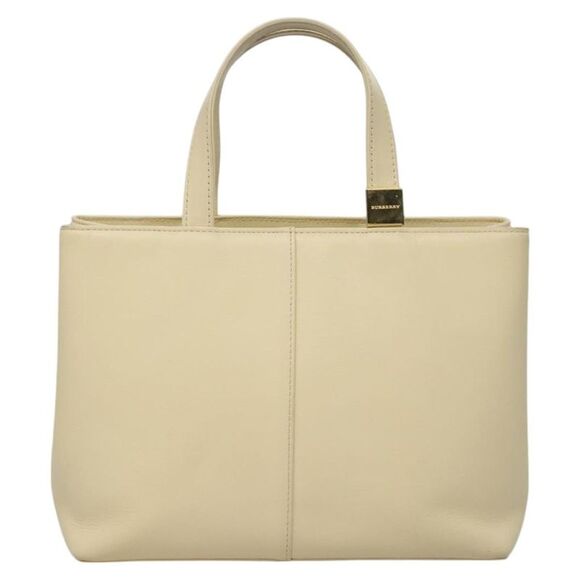 Burberry Nova Check Beige Leather Tote Bag (Pre-Owned) - Picture 1 of 16